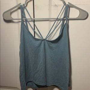 blue tank top